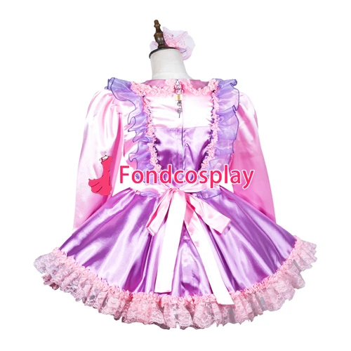 

Sissy maid satin dress lockable Uniform cosplay costume Tailor-made[G3811]