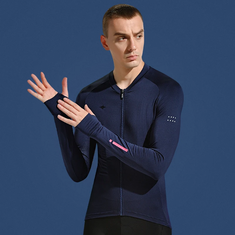 Мужская велосипедная кофта Santic с длинным рукавом удобная Солнцезащитная для