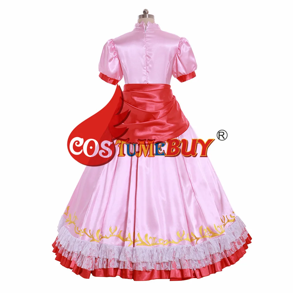 Costumebuy/платье принцессы Марио Персик для костюмированной вечеринки; женские бальные платья; розовое платье с перчатками; костюм на Хэллоуин на заказ