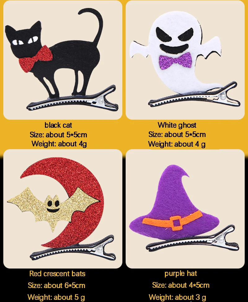 6 шт. летучая мышь тыква шляпа Головной убор чертика заколки для волос стерео
