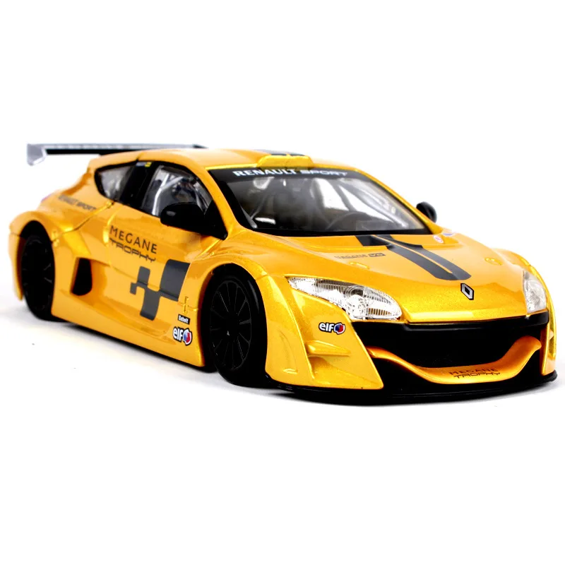 Модель автомобиля Bburago 1:24 Renault Megane, Модель гоночного автомобиля, модель автомобиля из сплава, коллекция украшений, Подарочная игрушка