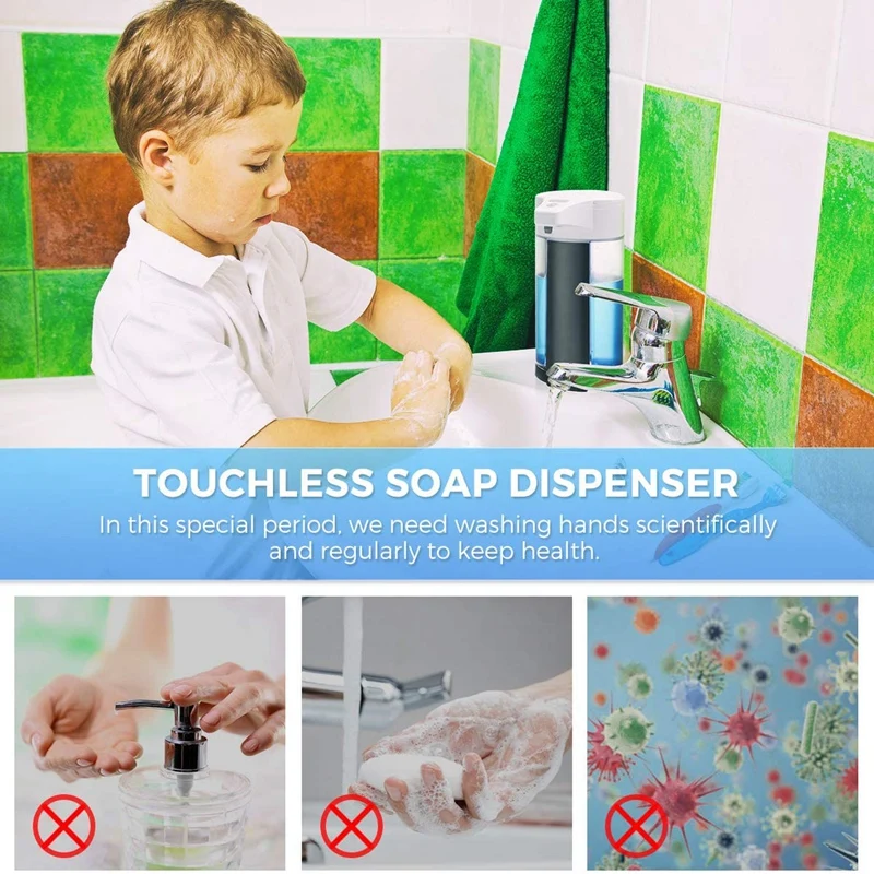 

Automatic Soap Dispenser -400ML Hand Free Liquid Pressless Soap Dispenser with Adjustable Switches for Bathroom,Sticky
