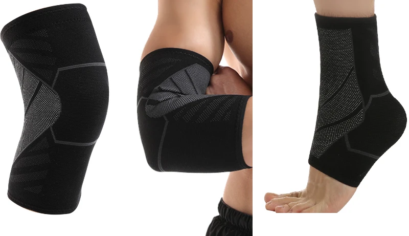 

1 Pair 3D Knitted Elastic Nylon Knee Supports Sleeve Compression Sports Brace