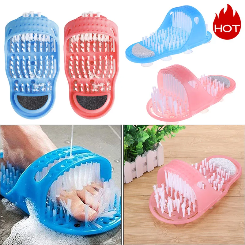 

Household Bathroom Foot Cleaning Brush Slipper Plastic Remove Dead Skin Massage Slipper Foot Scrubber Bath Shoe with Brush