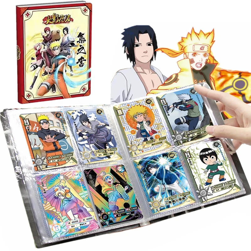 

4 Pocket 160 Card Naruto Album Book Cartoon Anime Uzumaki Naruto Game Map Card Holder Folder Collection Loaded List Kid Toy Gift