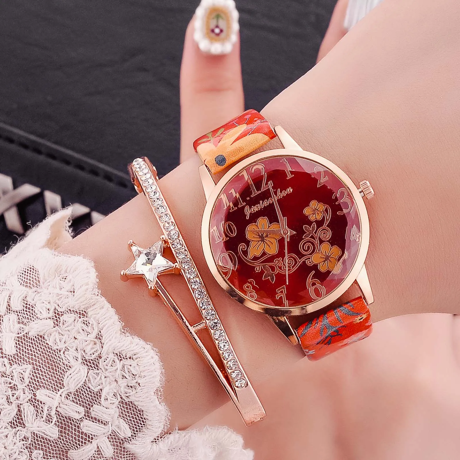 

reloj para mujer Luxury Women Fashion Wrist Watch Quartz Clock Leather Strap Casual Wrist Jewelry W1