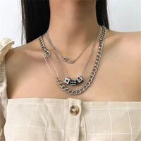 early han 2021 new trend fashion hip hop dice in layer women sexy hip hop alloy clavicle chain chain pendant necklace