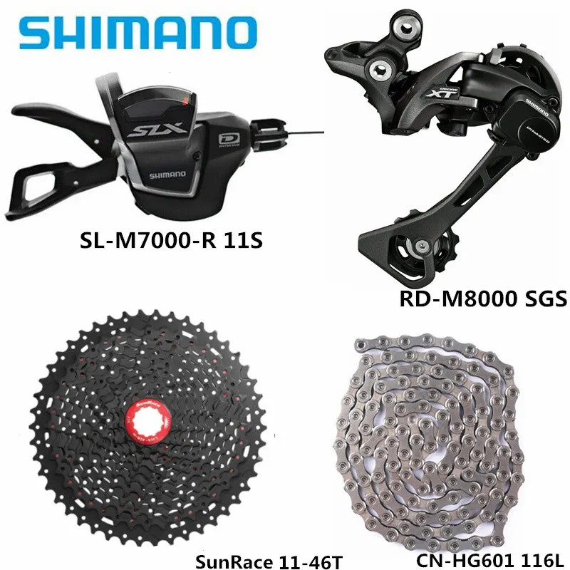 Shimano XT M8000 SLX M7000 11 скоростной групповой набор для горного велосипеда SunRace Sunshine