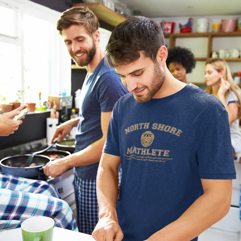 

North short mathlete summer men's personalized street fashion creative print breathable cotton elastic casual crew neck T-shirt