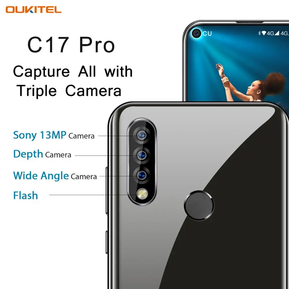Оригинальный мобильный телефон OUKITEL C17 Pro 6 35 дюйма 19:9 Android 9 0 Восьмиядерный MT6763 4 Гб