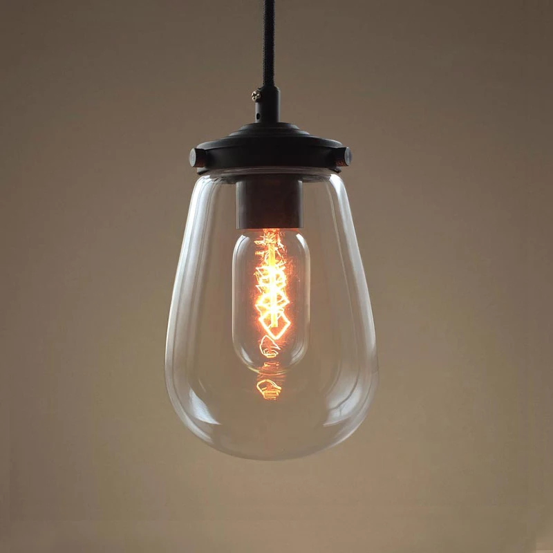 Hot sales crystal pendant lights modern Clear glass globe pendant lights Edison bulbs  hand blown LED home decoration lamps