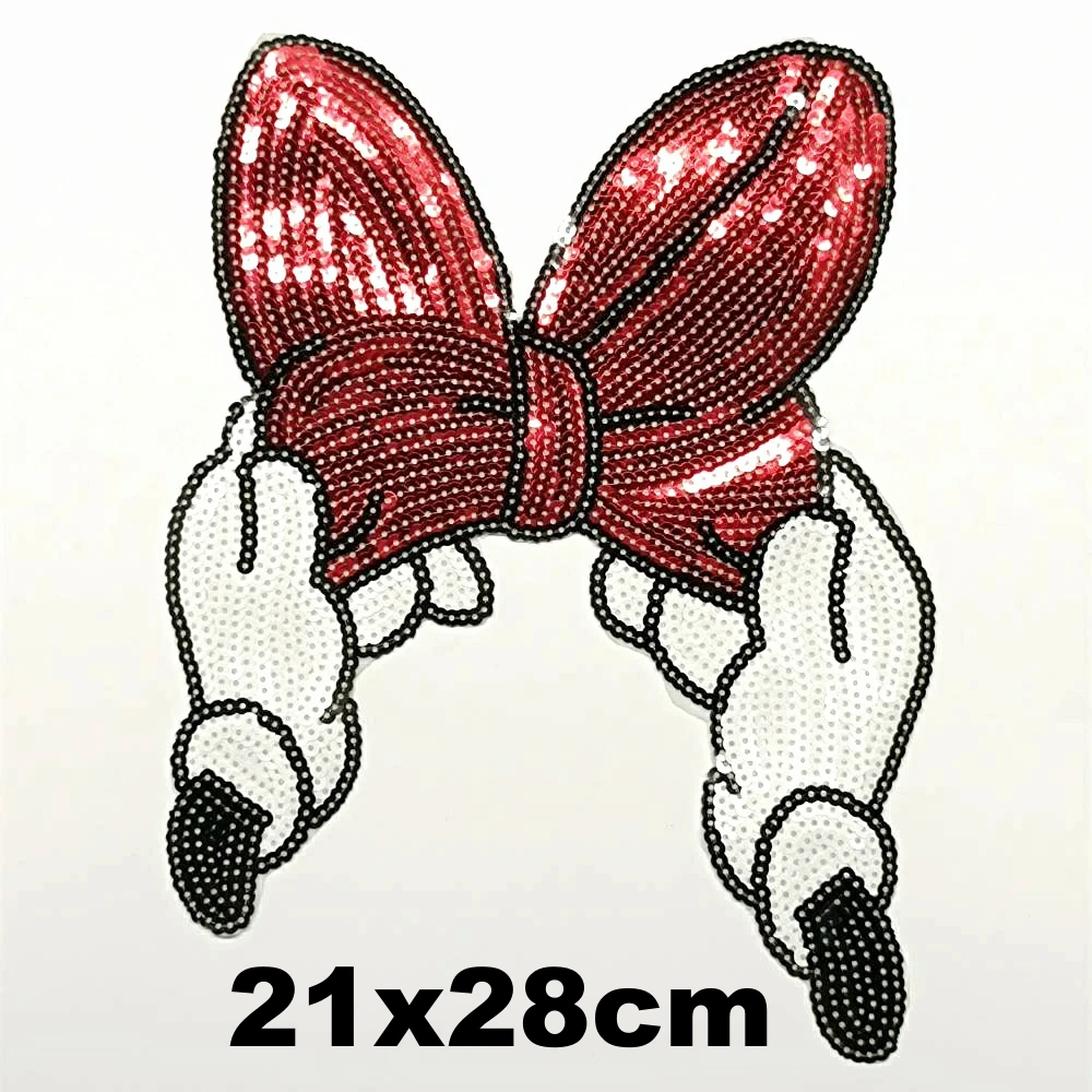 

large embroidery big bowknot animal cartoon patches for clothing DE-3393