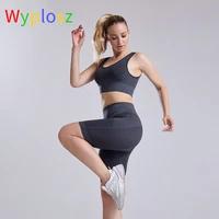 wyplosz seamless gym yoga set sports bra shorts women high waist women fitness activewear peach butt stripe workout compress