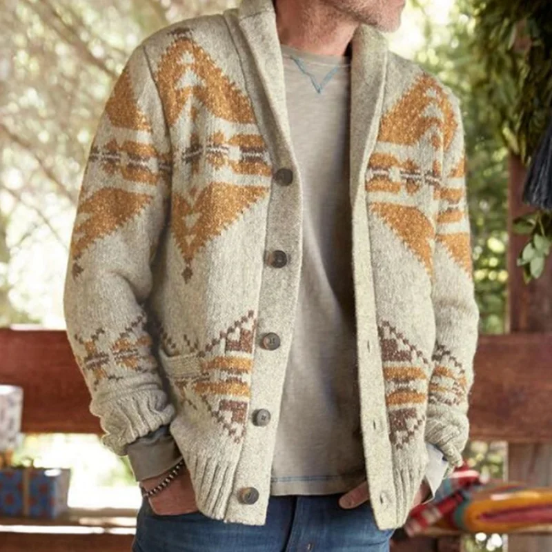 

Мужской вязаный кардиган с капюшоном, пальто с большими пуговицами, кардиган в рубчик, мужская одежда большого размера, Крутое теплое пальт...