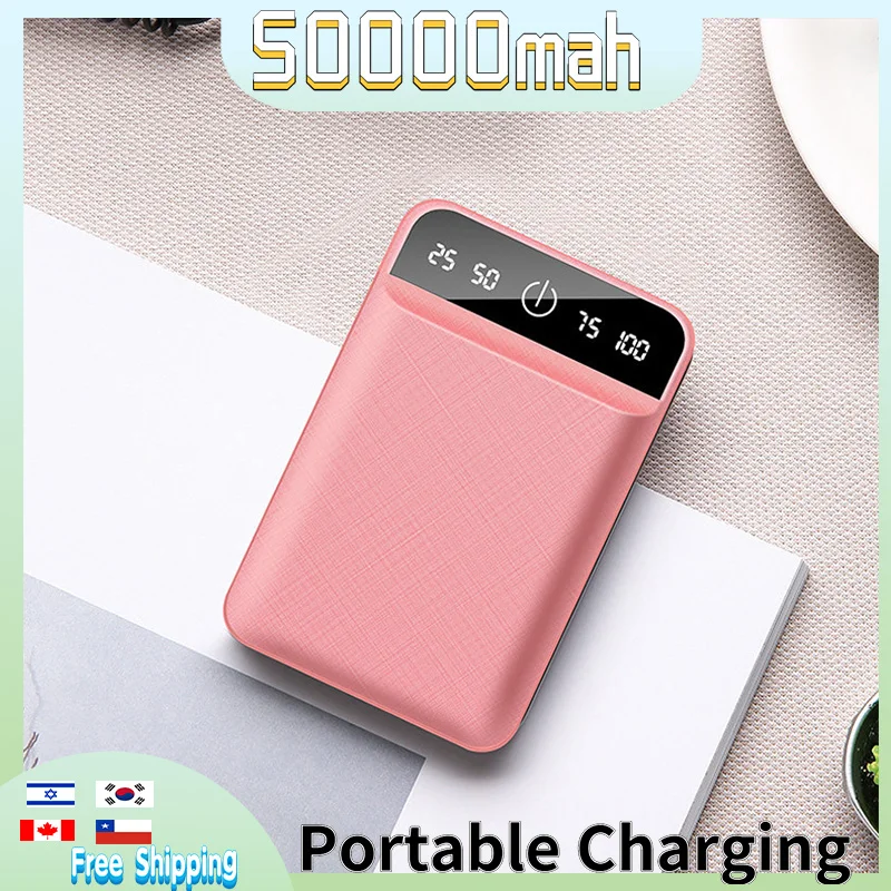 

Original Mini Power Bank 50000mAh Portable Charger External Battery External Battery Digital Display for IPhone Xiaomi Samsung