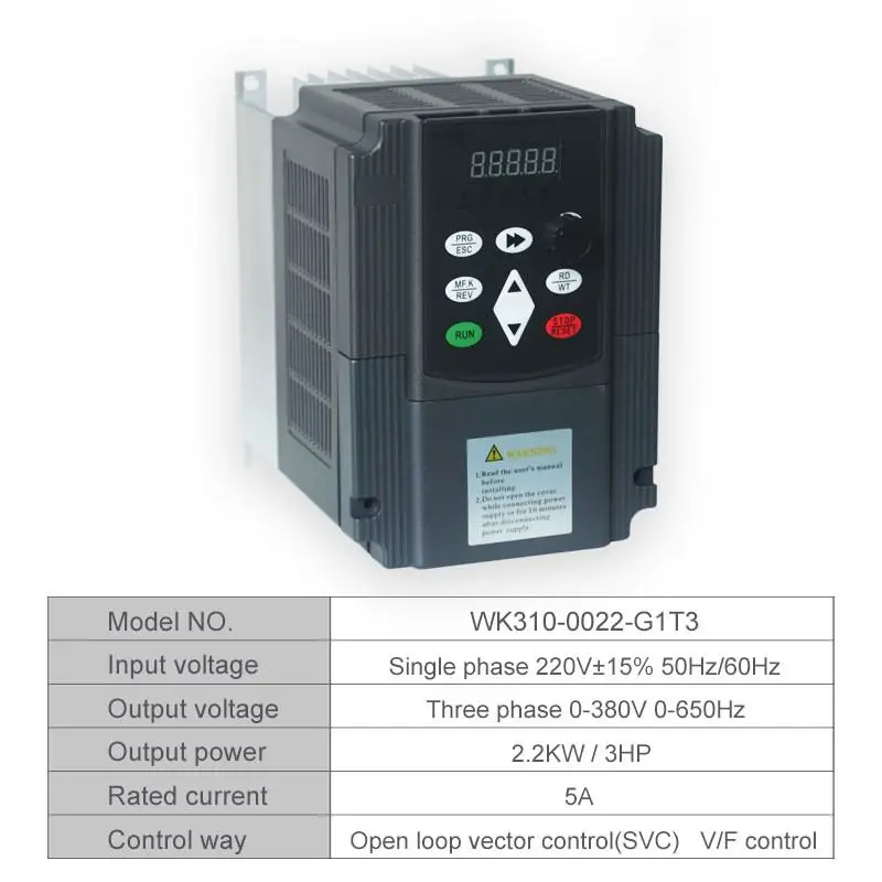 WK310 напряжение повышающий преобразователь постоянного тока однофазный 220V три фазы 380v повышающий преобразователь для мотора с частотно-регулируемым приводом - Цвет: 2.2kw