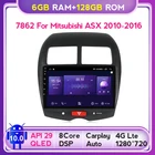 Автомагнитола 2 din, мультимедийный видеоплеер, GPS-навигатор, Android, 4G + 128G QLED, для Mitsubishi ASX 1 2010 - 2016