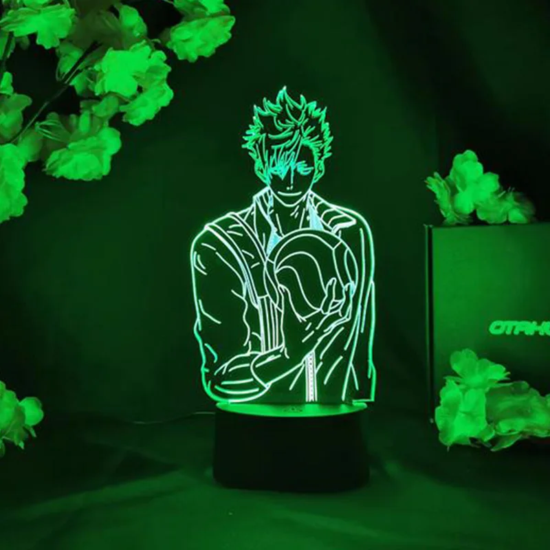 Аниме Haikyuu светильник декора TETSURo KUROO Led 3D ночной Светильник s лампа кошма