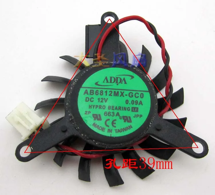 

Original ADDA AB6812MX-GC0 NV-1035-C3 12V 0.09A graphics card cooling fan