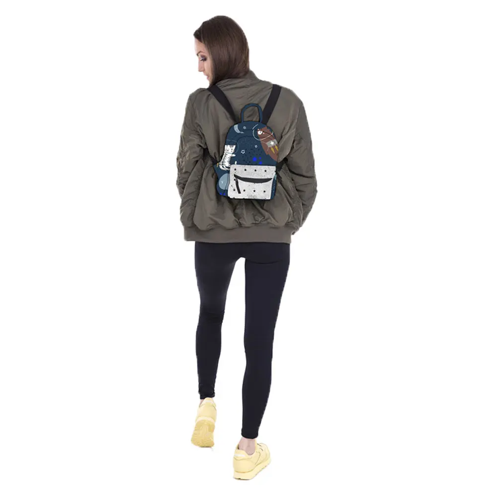 Cartoon School Backpack Cat Print Kawaii Children's SchoolBag Waterproof Lightweight Mini School Bag