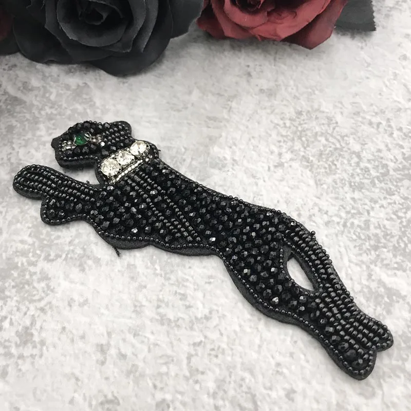 3D Ручная работа роскошные стразы нашивка с бусинами животные Пришивание на