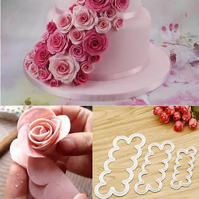 Фото 3 предмета в комплекте 3D розы резак формы торт с помадной глазурью поделки из