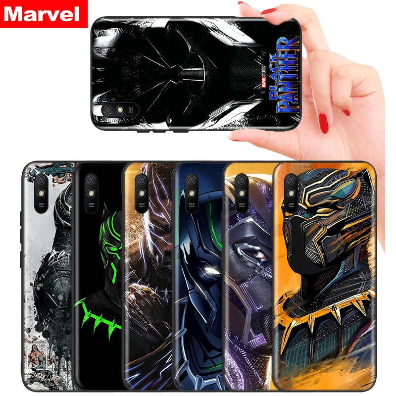 

Silicone Black Cover Marvel Avengers Black Panther For Xiaomi Redmi K40 K30i K30T K30S K20 10X GO S2 Y2 Pro Ultra Phone Case