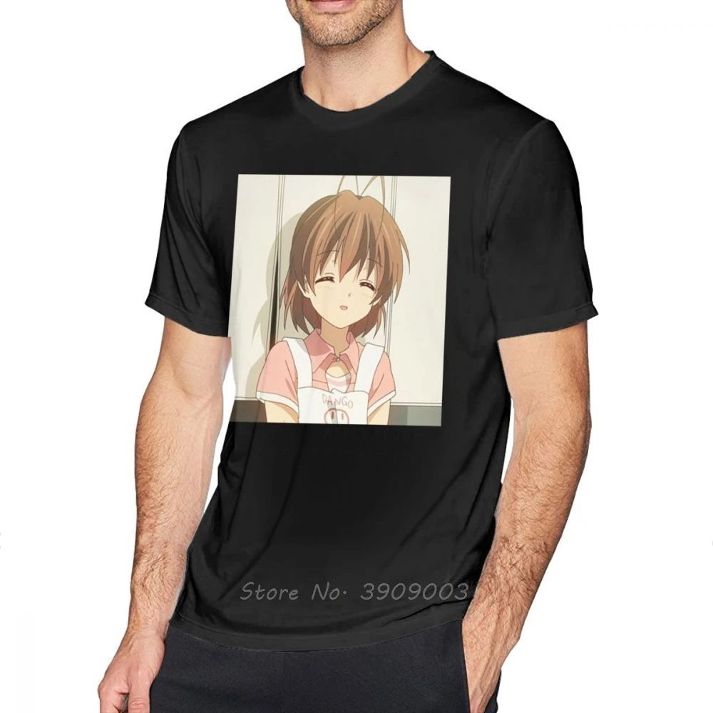 Мужская хлопковая футболка Clannad с принтом в стиле хип-хоп | одежда