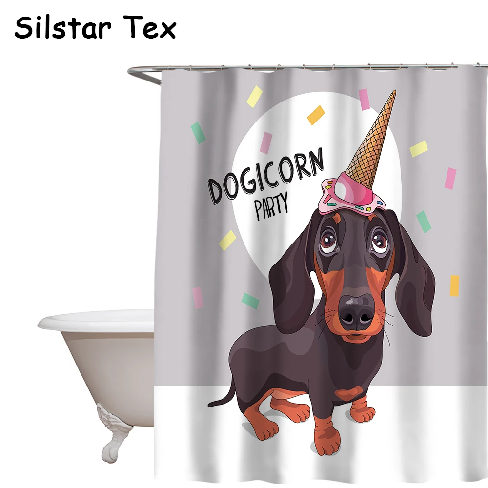Silstar Tex симпатичная занавеска для душа домашних животных собак забавная ванной