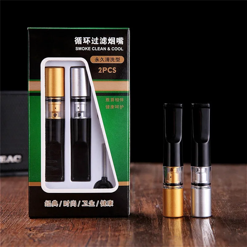 

Cigarette Accessories Handheld Washable Magnet Double Cigarette Holder Filter Carved Metal Mouthpiece Filter Smoking Accessories