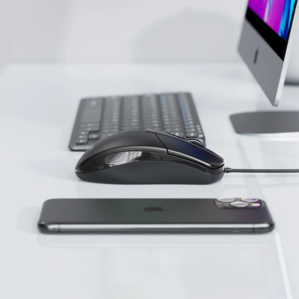 

Home Wired Computer Mouse Business Office Matte Luminous Mouse Mute