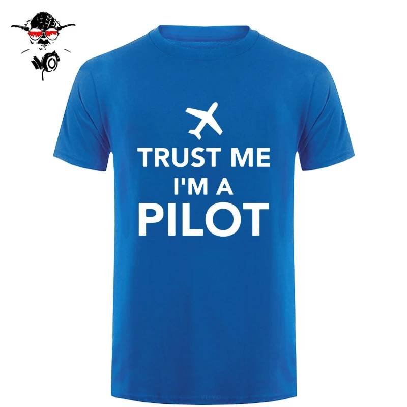 Летняя мужская футболка с принтом самолета trust me l am a pilot Новое поступление
