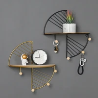 nordic ins creative hexagon wall storage shelf living room bedroom wall decoration metal wall hanging frame for home