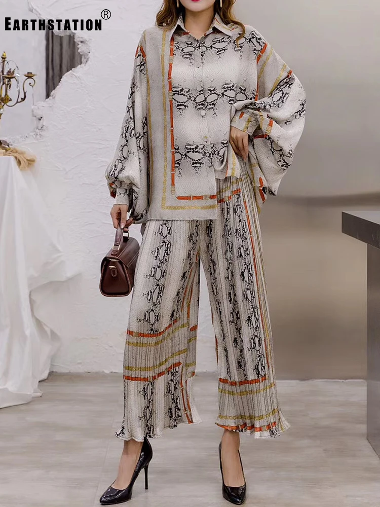 Женский костюм из двух предметов разноцветная Свободная рубашка в стиле ретро с