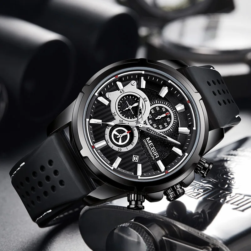 Часы наручные MEGIR мужские повседневные брендовые Роскошные спортивные в стиле