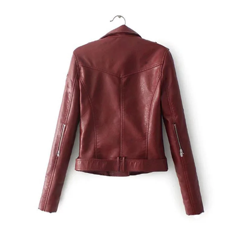 

Womens Female Fashion Slim Pu Leather Jackets outerwear Winter Coat Clothing