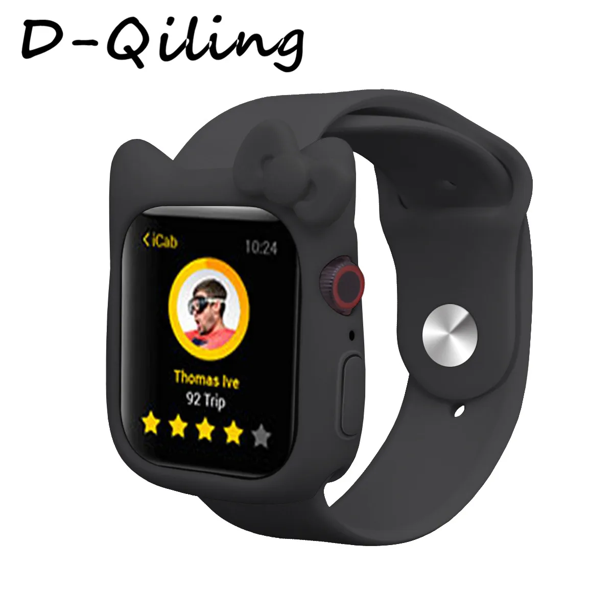 Милый силиконовый чехол HelloKitty для Apple Watch Series 5 4 3 2 1 кожаный ремешок iWatch 38 42 40 44 мм |