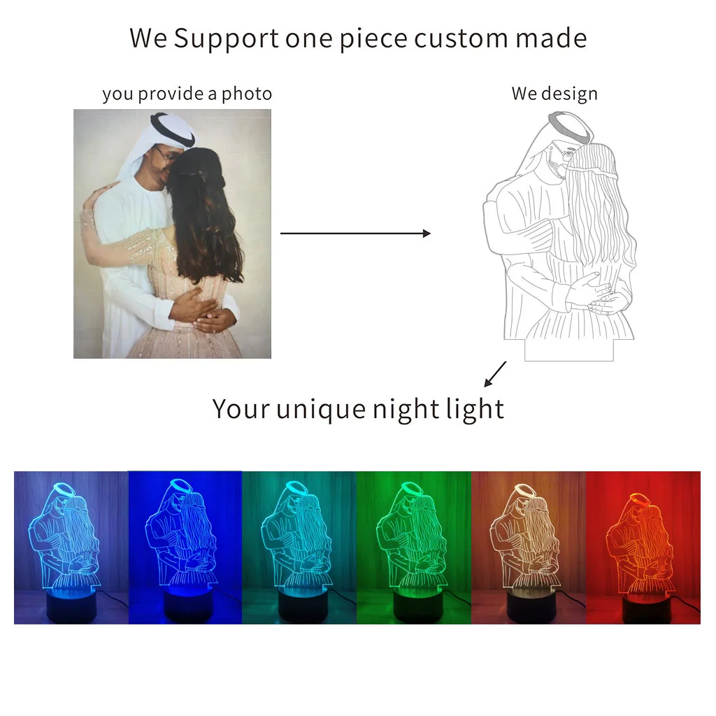 Подгонянный фирменный логотип 3D лампа Светодиодный Ночник светильник подарок на