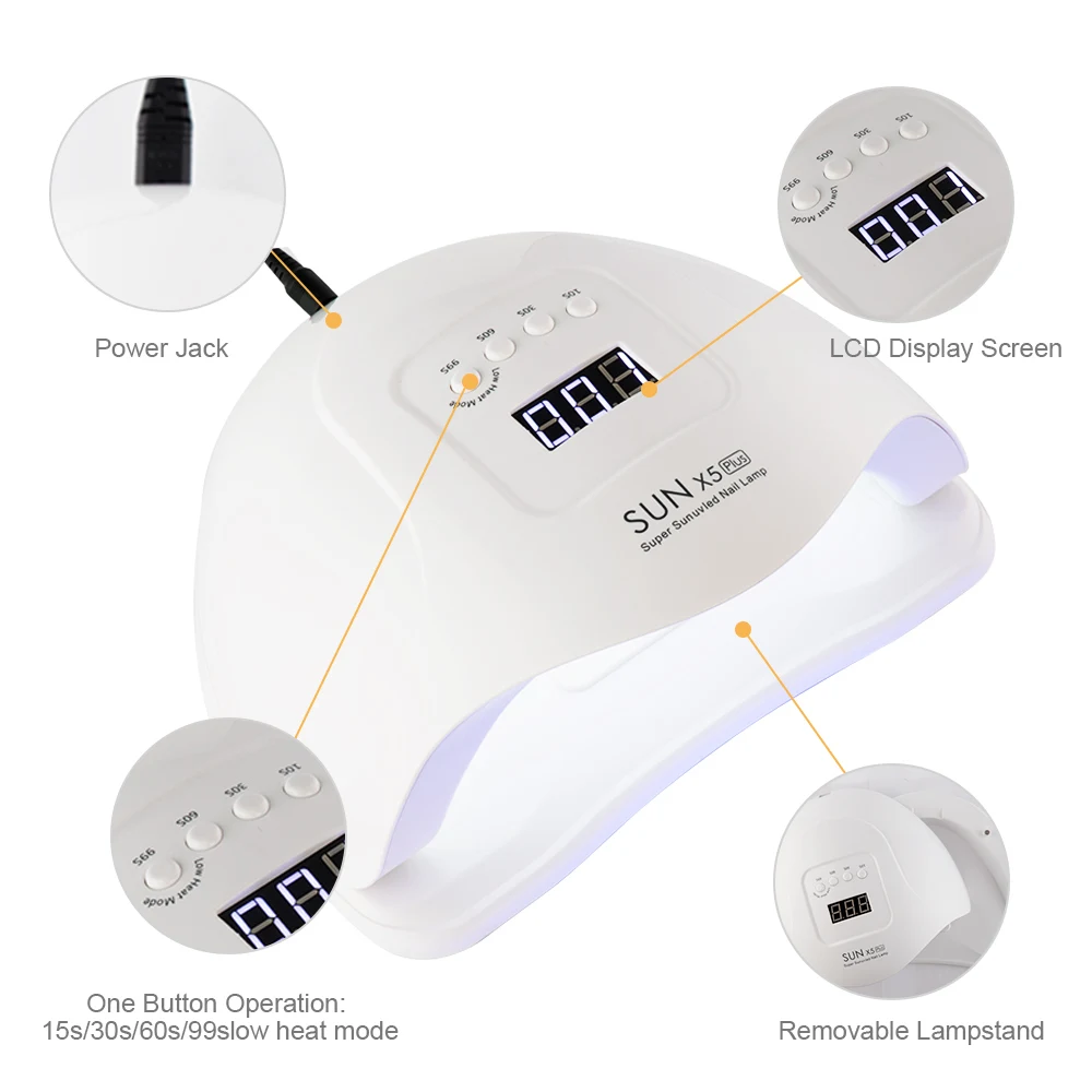 Лампа SUN 5X Plus УФ светодиодный для сушки ногтей сушилка гель лака лампа маникюра 72