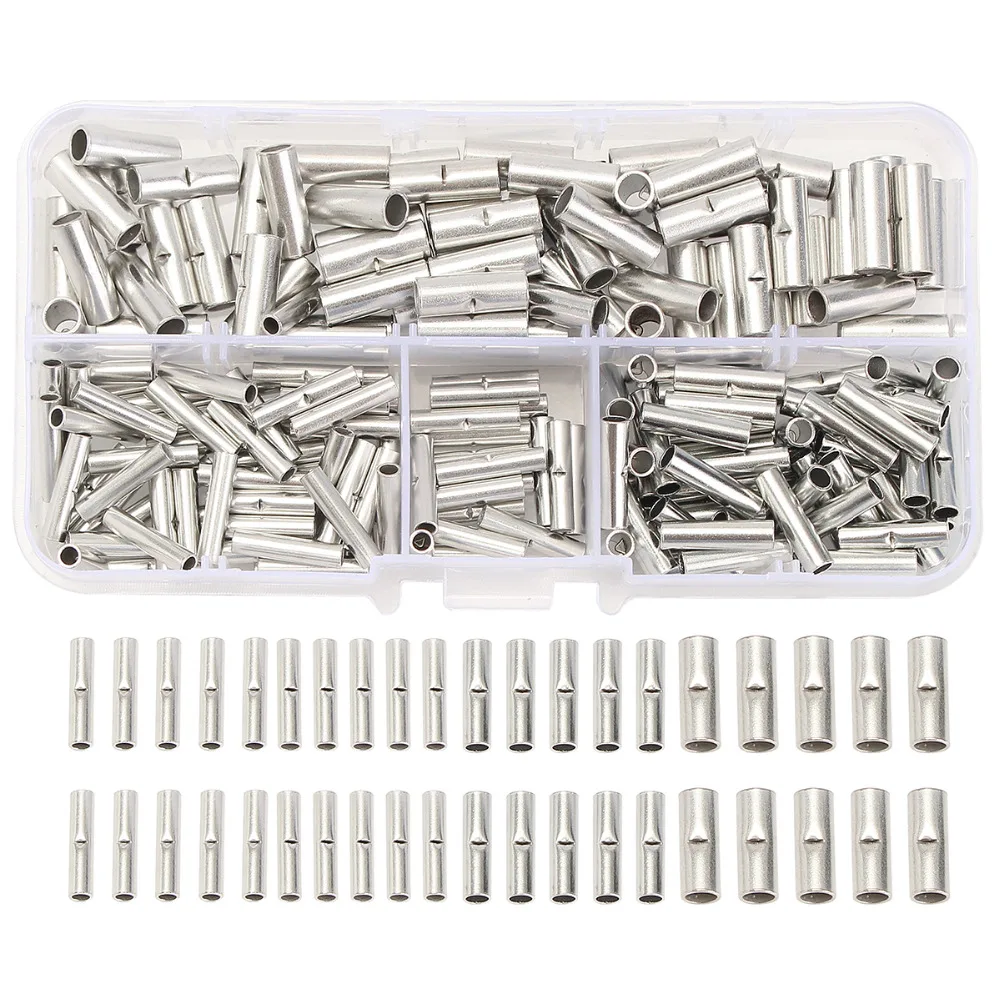 200PCS/Lot Butt Splice Connectors 10mm Copper 22-10AWG Tinned Crimp Terminal Sleeve Cable with Box | Обустройство дома