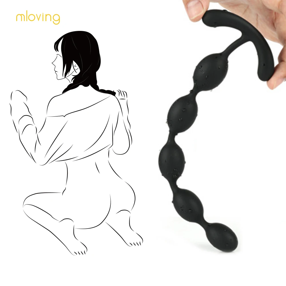 Лидер продаж 2020 Супер длинная силиконовая Анальная пробка с жемчугом