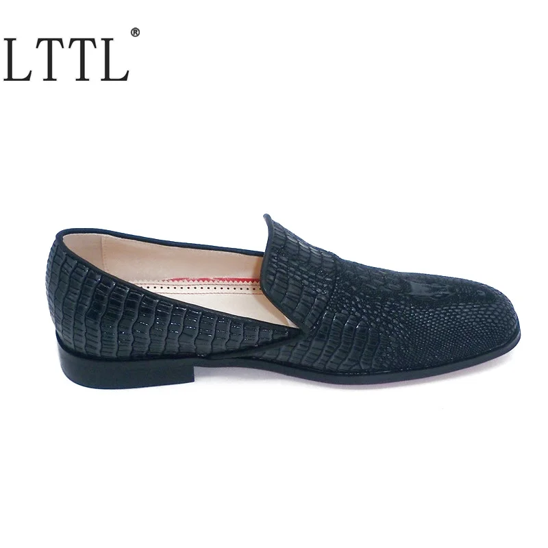 Лоферы LTTL мужские из натуральной кожи с тиснением под аллигатора повседневные