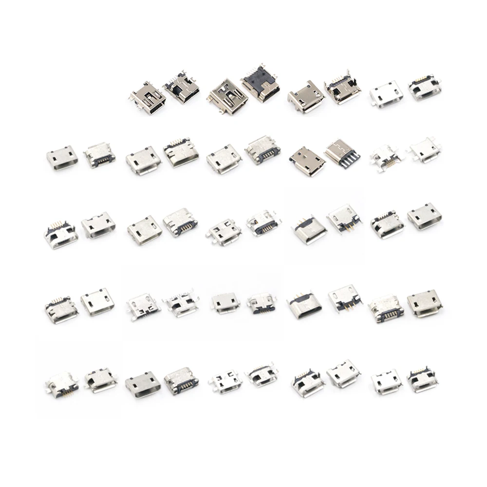 

Multi-specification Micro USB Connector Pin Charge Female SMT Socket Jack Set