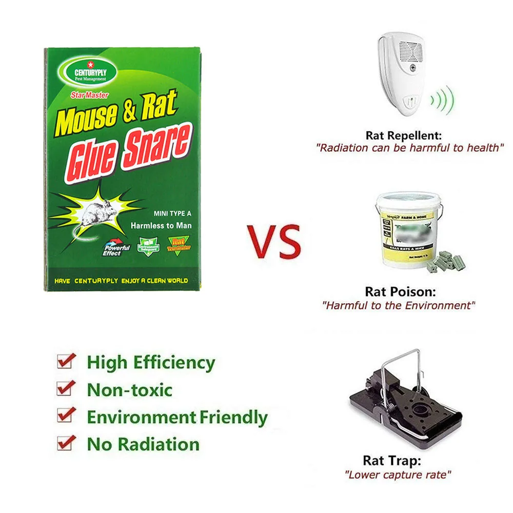 1 PCS Mouse Glue Trap Mice Board Sticky High Effective Rodent Rat Snake Bugs Catcher Pest Control Reject Non-toxic Eco-Friendly | Дом и сад