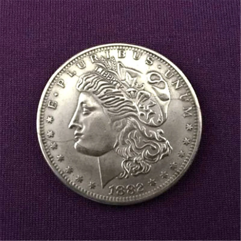 Медная Морган версия Волшебная Складная монета/укуса монета магические Трюки