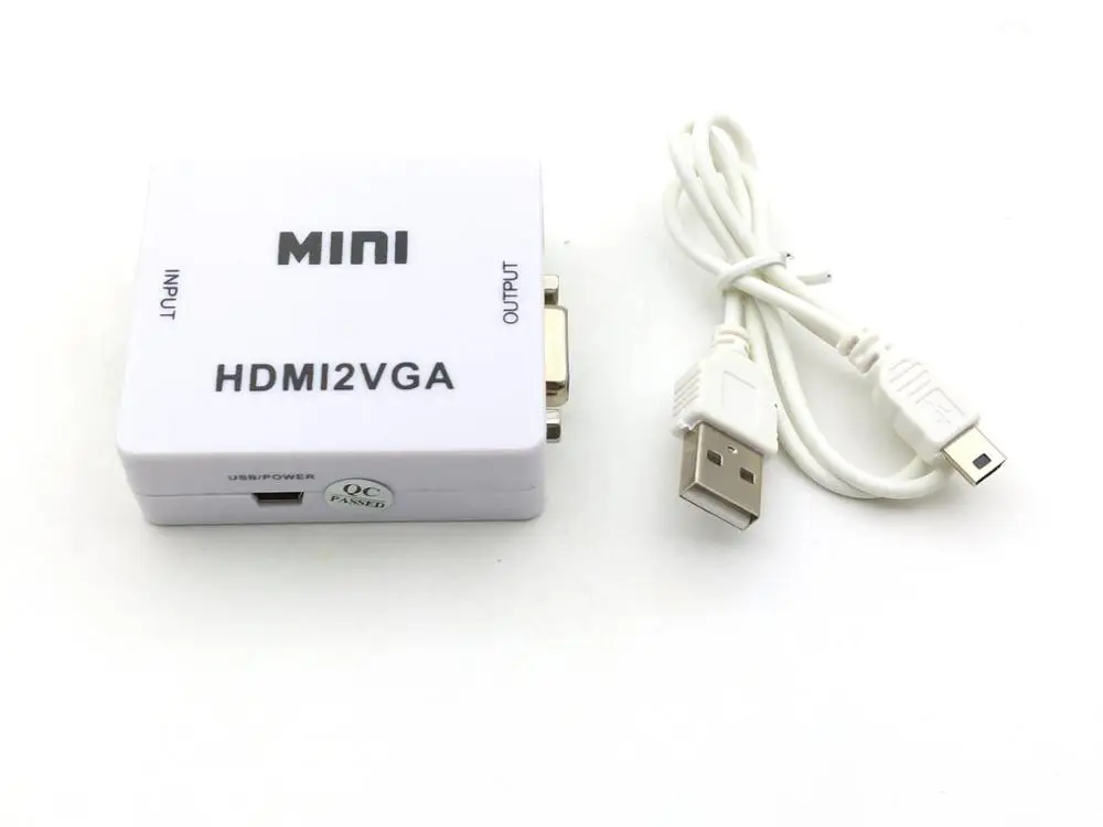 5 шт. новый оригинальный HD 1080P мини HDMI в VGA конвертер с аудио Видео коробка адаптер