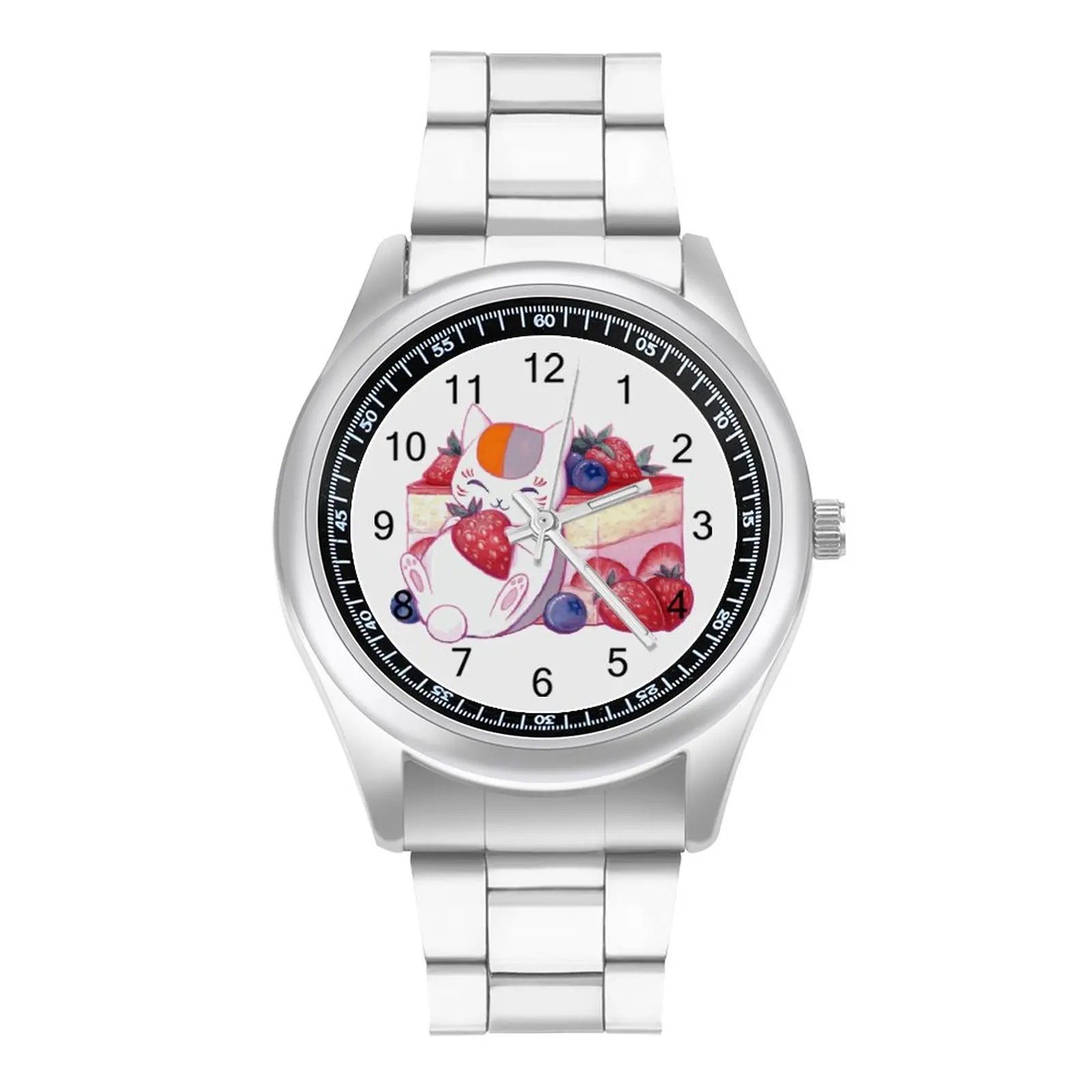 

Кварцевые часы с клубничным рисунком, современные стальные мужские наручные часы с фотографией дома