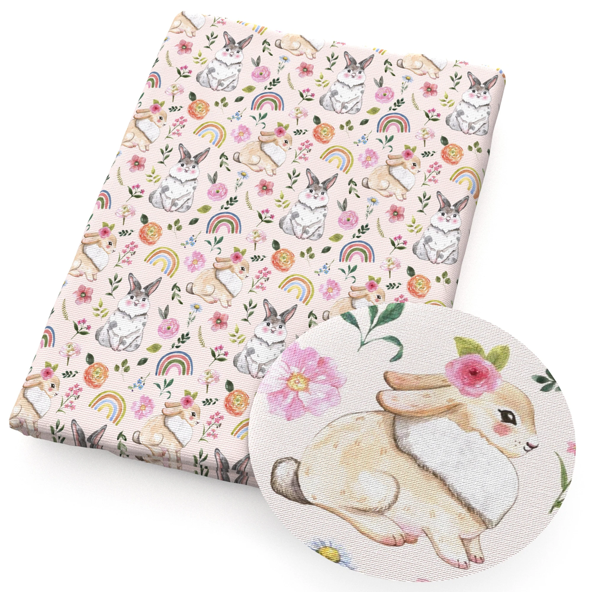 Пасхальная ткань в виде зайчика из полиэстера и хлопка стиле пэчворк для шитья