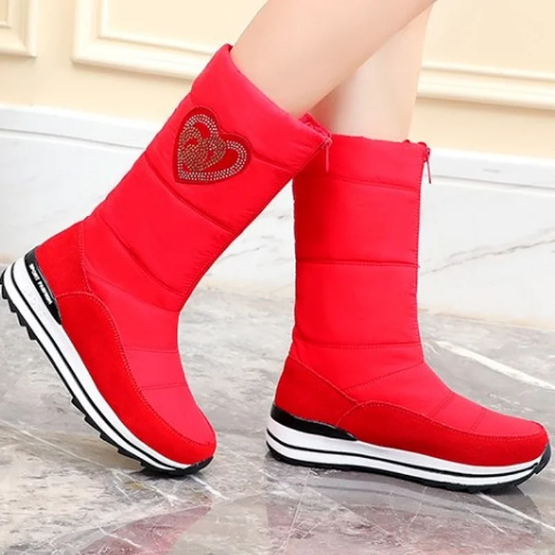 

Женские ботинки на плоской подошве, с плюшевой подкладкой, со стразами, зимние, теплые, повседневные, 2021