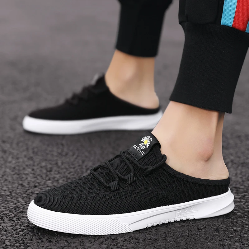 

Мужские сандалии без шнуровки, дышащие холщовые кроссовки, пляжная обувь, летние тапки